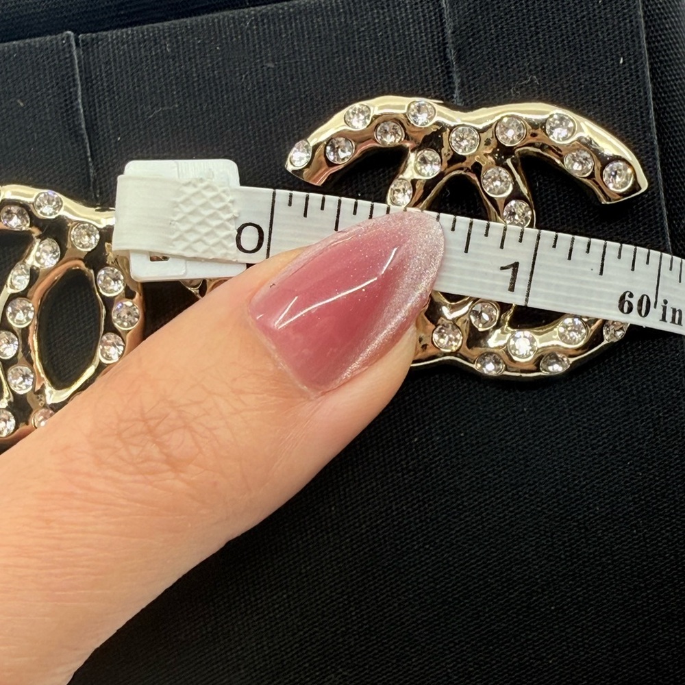 CHANEL Large Gold CC Crystal Accent Statement Earrings - Picture 8 of 11